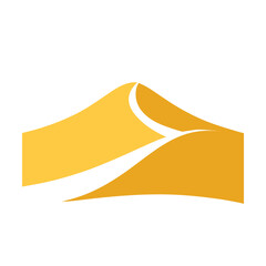 Minimal sand dune silhouette vector illustration with white background for desert and landscape design