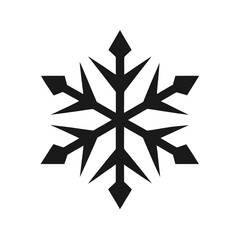 Minimal snowflake silhouette vector illustration with white background for winter decoration and cold season design concept