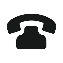 Minimal telephone icon silhouette vector artwork with white background for contact and communication themed design