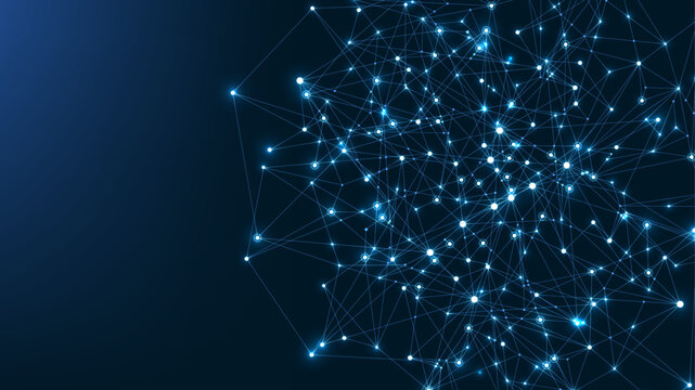 Global network connection concept. Big data visualization. Social network communication in the global computer networks. Internet technology. Business. Science. Vector illustration