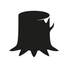 Minimal tree stump silhouette vector artwork with white background for outdoor and landscape design projects