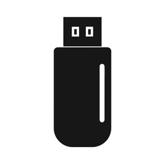 Minimal USB flash drive silhouette vector illustration with white background for digital technology and storage