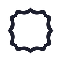 Minimal wavy frame border silhouette vector illustration with white background for decorative and creative design