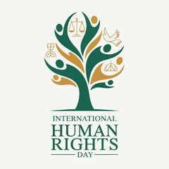 Fototapeta premium International Human Rights Day Unity and Freedom Torch Vector