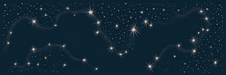 Starry sky vector seamless texture. Dust noise pattern. White speckles overlay on black bg. Snow winter banner. Grungy vintage snowfall background.