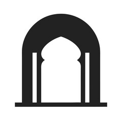 Minimal window arch silhouette vector artwork with white background for home and building design projects