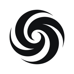 Minimal wind swirl shape silhouette vector illustration with white background for design projects