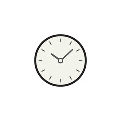 Vector illustration of a classic analog clock face, symbolizing time, punctuality, deadline, schedule management, and appointment tracking.