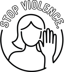 Stop violence against women symbol with hand gesture