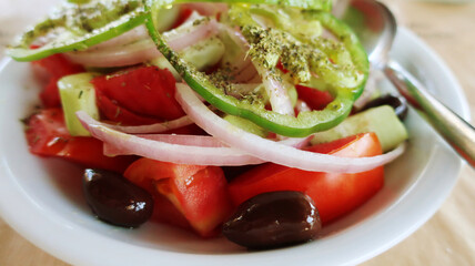 Greek Salad green healthy meal at restaurant fast food