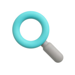 Matte 3D Search Icon — Magnifying Glass Illustration