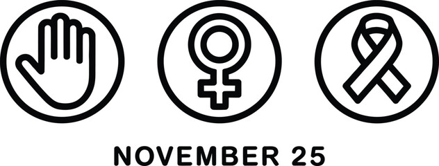 International day for the elimination of violence against women november 25 symbols