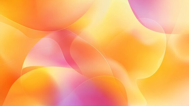 Vibrant abstract background with fluid shapes in orange, yellow and pink, soft gradient layers, warm creative mood, modern colorful design, positive artistic style for branding and digital visuals