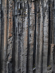 basalt rock formation of canyon Studlagil  in Iceland