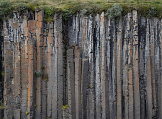 basalt rock formation of canyon Studlagil  in Iceland