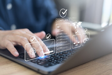 Corporate compliance ensures business law and regulation alignment through policy, management and governance, using ai inspection for standard approval and accurate certification process.