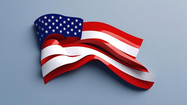 A Waving American Flag For A Proud Birthday Greeting - Powered by Adobe