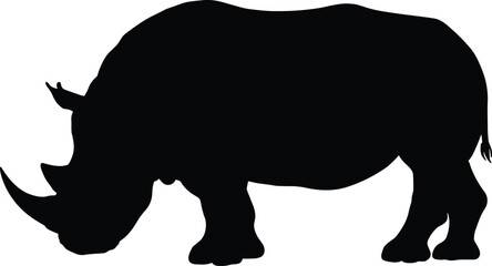 Silhouette, rhinoceros, animal, wildlife, horn, profile, black, nature, safari, strong, beast, endangered, Africa, thick, legs, powerful, mammal, bold, wild, creature