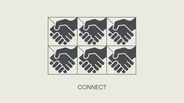 Seamless partnership icons symbolize strong business connections and successful collaboration for global teamwork and trust building