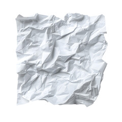 Crumpled White Sheet of Paper Isolated on Clean White Background