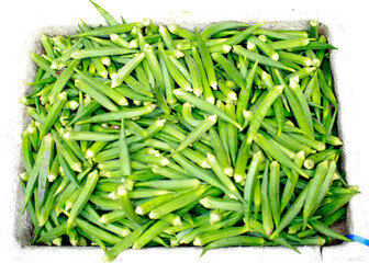 a can of okra on a transparent background