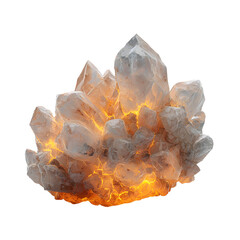 Luminous Crystal Cluster Glowing Geode Formation