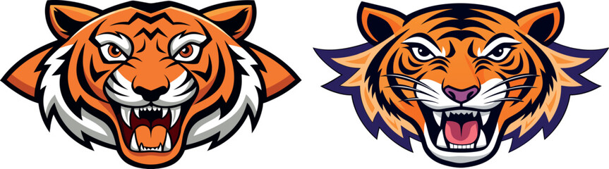 tiger head illustration, wild animal logo design, wildlife mascot vector, predator tiger drawing, jungle beast artwork, fierce animal illustration, strong tiger sketch, aggressive wildlife logo, power