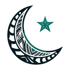 Tribal Moon and Star Icon Vector Graphic Vector Icon Set of Various Transportation Vehicles