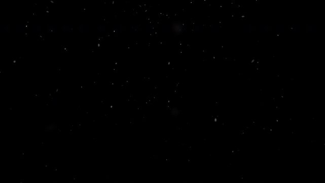 Realistic Snowfall Seamless Animation Loop 4K. Transparent Winter Background Overlay with Alpha Chanel. Christmas, New Year, Holiday Backdrop. Big and Small Nature Snowflakes Organic Animation.