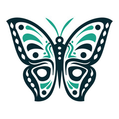 Tribal Butterfly Icon, Nature Symbol Design Vector Icon Set of Various Transportation Vehicles