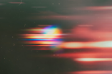 Abstract blurry light streaks with colorful glitch effect