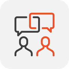 Modern speech bubbles flat line vector illustration icon design concept.