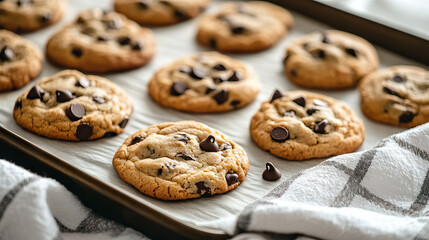 Delicious homemade chocolate chip cookies fresh out of the oven, ready to eat for National Cookie Day, Chocolate Chip Cookie Week, Cookie Exchange Day, Homemade Cookies Day