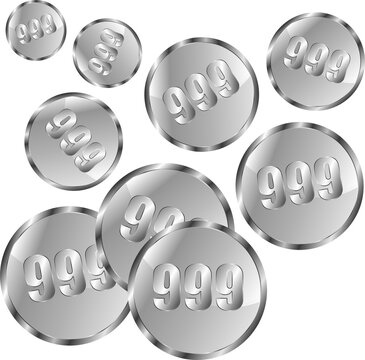 Silver Coins with 999 Markings