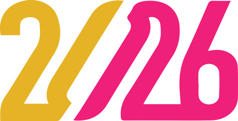 Beautiful happy new year 2026 colorful text design