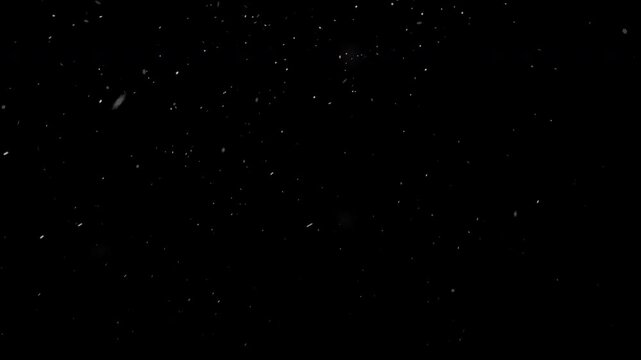 Realistic Snowfall Seamless Animation Loop 4K. Transparent Winter Background Overlay with Alpha Chanel. Christmas, New Year, Holiday Backdrop. Big and Small Nature Snowflakes Organic Animation.