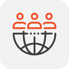 Modern employee outsourcing flat line vector illustration icon design concept. Icon for mobile and web graphics. Flat symbol, logo creative concept. Simple and clean flat pictogram