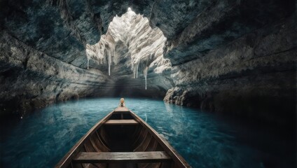 Exploring a Mysterious Cave by Boat.