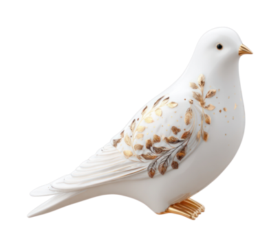 PNG Elegant porcelain dove sculpture