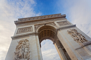 Panoramic view of Arc de Triomphe de l&rsquo;&Eacute;toile in Paris, France