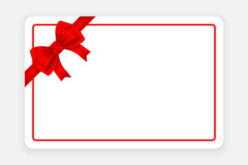 Gift card mockup with red ribbon 2