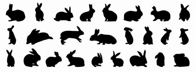 Rabbit or bunny silhouette se...