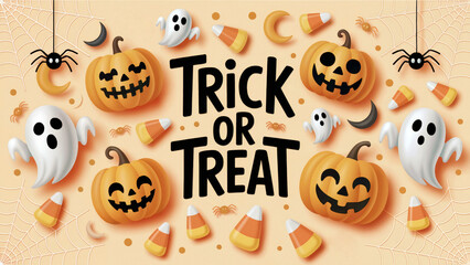 Spooky fun awaits with playful pumpkins friendly ghosts and sweet candy corn for your Halloween celebrations