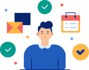 Productivity Concept with Person Managing Daily Goals