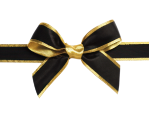 PNG Elegant black and gold ribbon