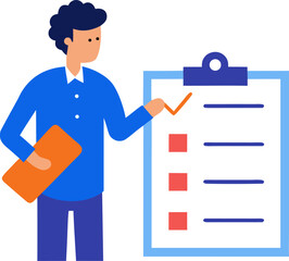 Project Manager Checking Off To Do List