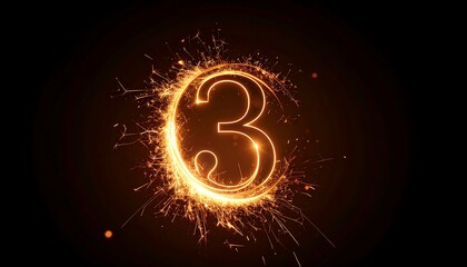 Minimalist glowing countdown timer with dynamic firefly lines