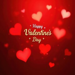 Romantic red hearts background for valentines day celebration