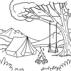 camping in the forest