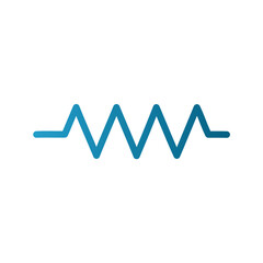 Blue Zigzag Resistor Icon &ndash; Vector Symbol for Circuit, Electronics, and Engineering Design